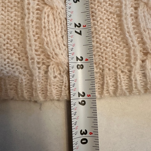 J. Crew Size Medium Boat Neck Cable Knit Soft Wool Mohair Dolce Sweater Ivory - Picture 8 of 8